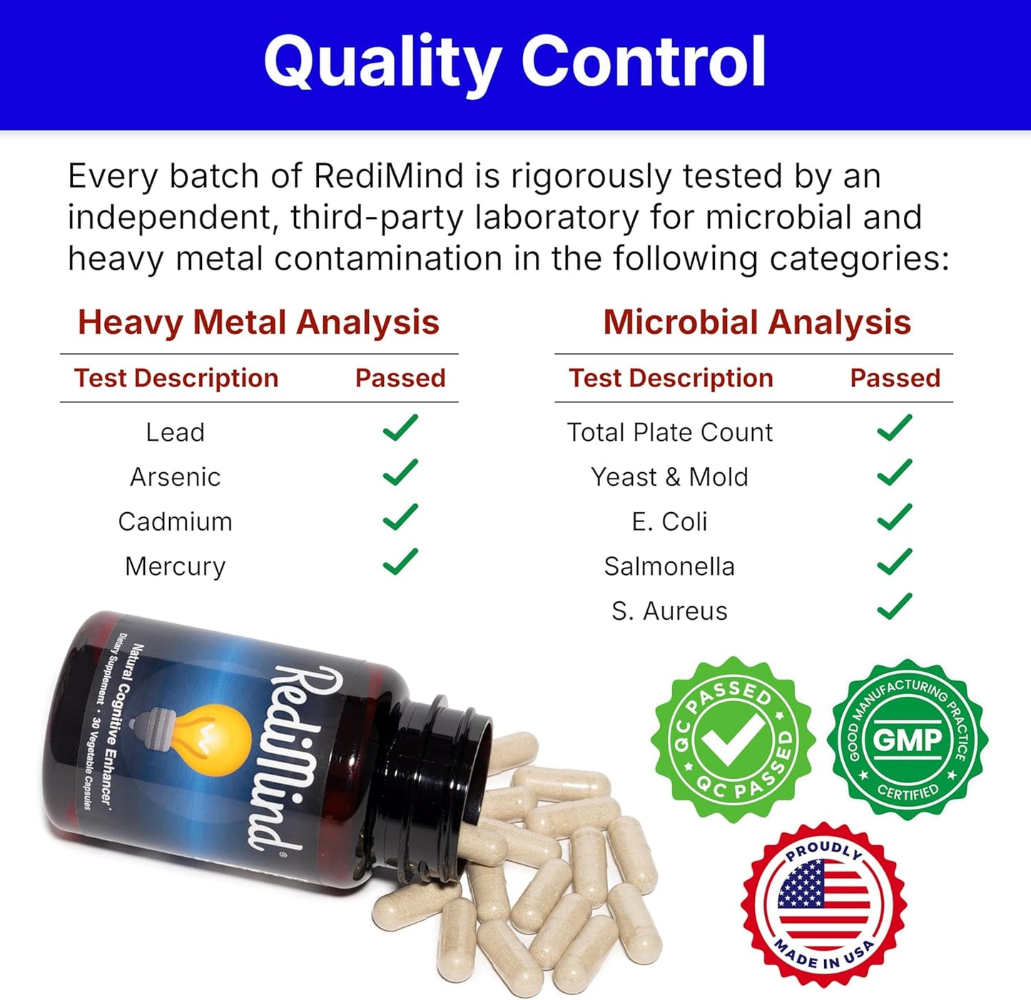 RediMind Natural Cognitive Enhancement Supplement Capsule - Non-GMO, Vegan, Gluten-Free